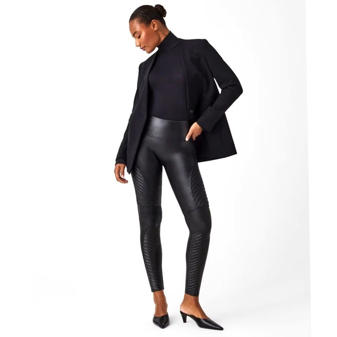 Spanx SPANX Faux Leather Leggings SHINY MOTO BLACK Size Small Size 28" / US 6 / IT 42 - 5 Thumbnail