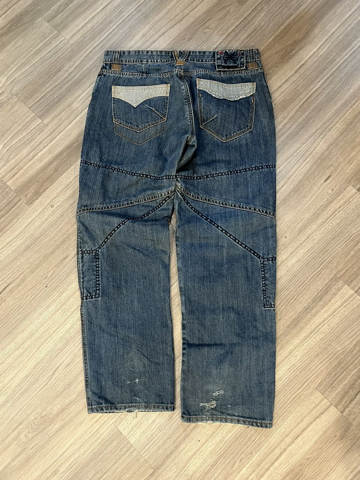 Japanese Brand Vintage Hornee Y2K Baggy Jeans JNCO style, Japanese Denim Size US 36 / EU 52 - 2 Thumbnail