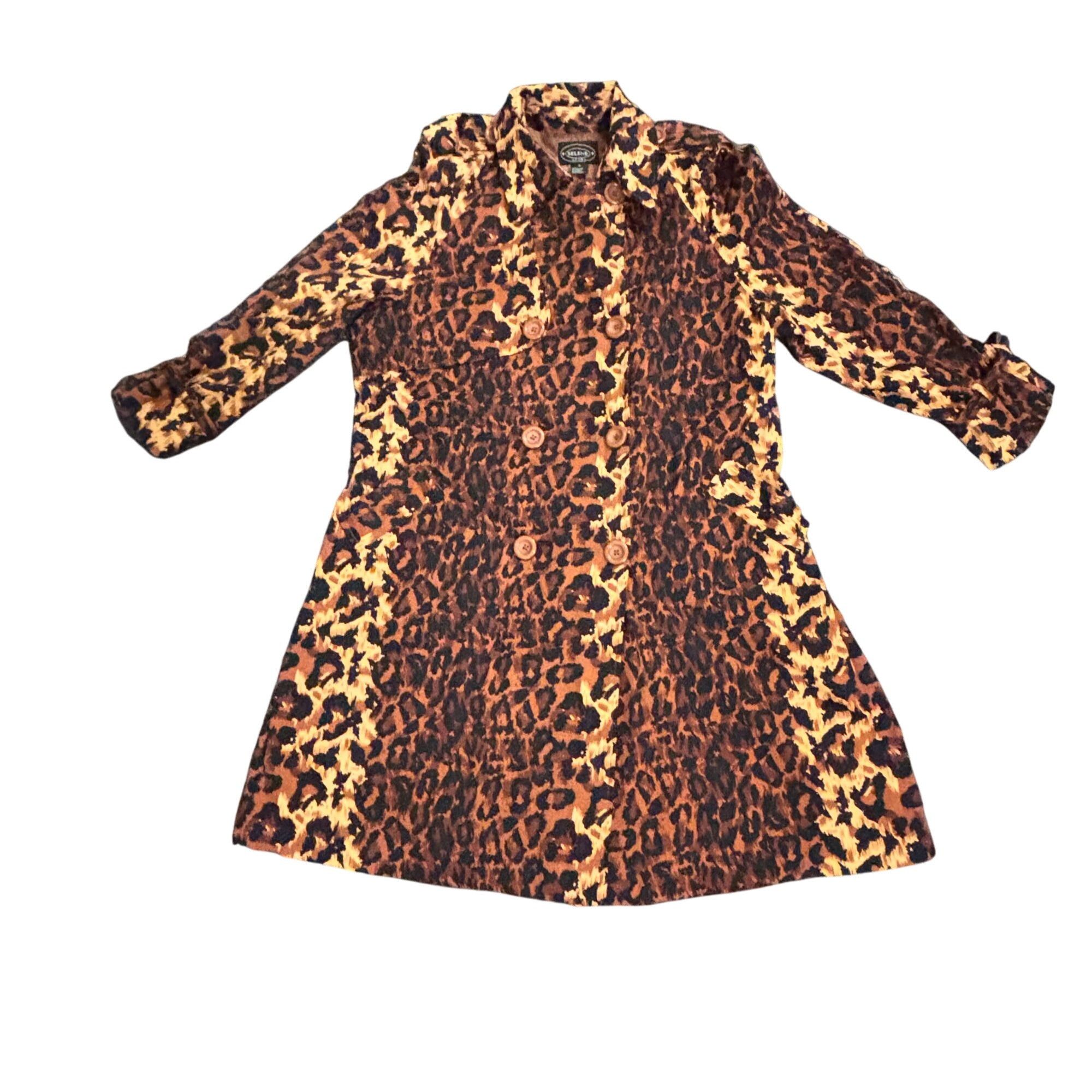 Other Selene Sport Women's. Sz 1X Leopard Print Trench Coat Light Size XL / US 12-14 / IT 48-50 - 4 Thumbnail