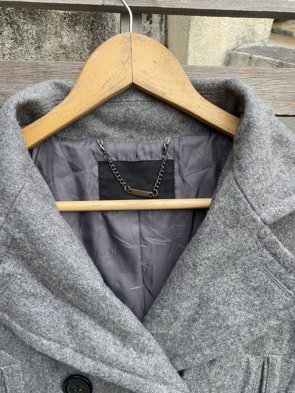 Japanese Brand × Vintage Wool-Blend Double-Breasted Peacoat Jacket - Studded Pocket Size S / US 4 / IT 40 - 9 Thumbnail