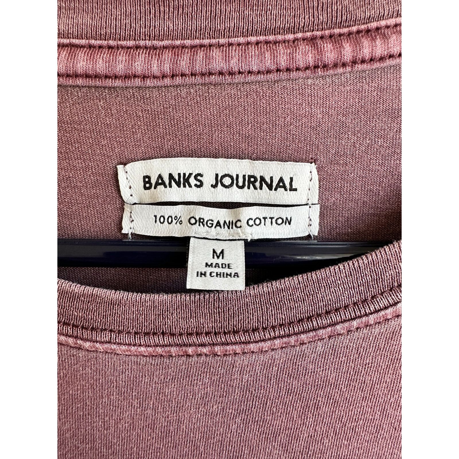 Banks Journal Banks Journal Primary Pocket Tee Red Garment Dyed Mens Sz M Size US M / EU 48-50 / 2 - 3 Thumbnail