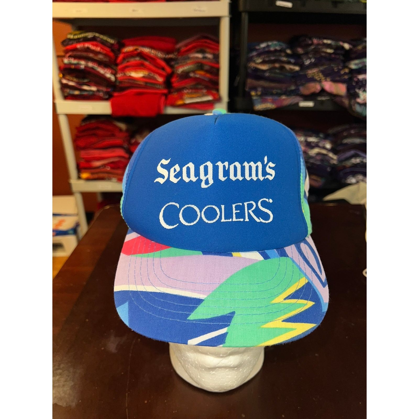 Vintage Vintage Seagrams Hat Seagram's Coolers Alcohol Drink Blue Size ONE SIZE - 2 Thumbnail