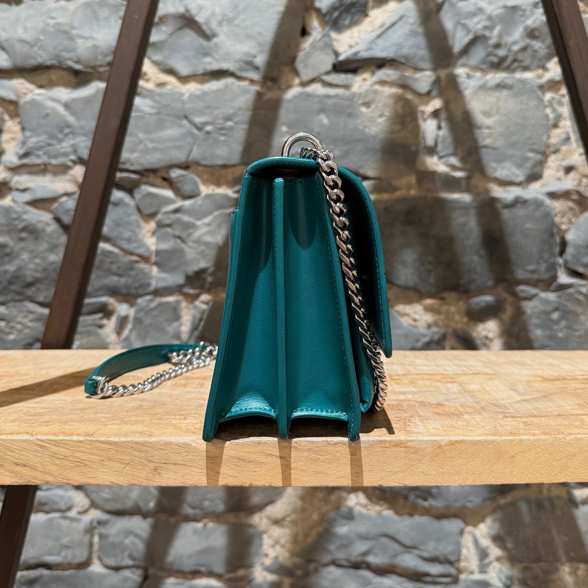 Yves Saint Laurent Saint Laurent Green Smooth Leather Medium Sunset Bag Size ONE SIZE - 7 Thumbnail