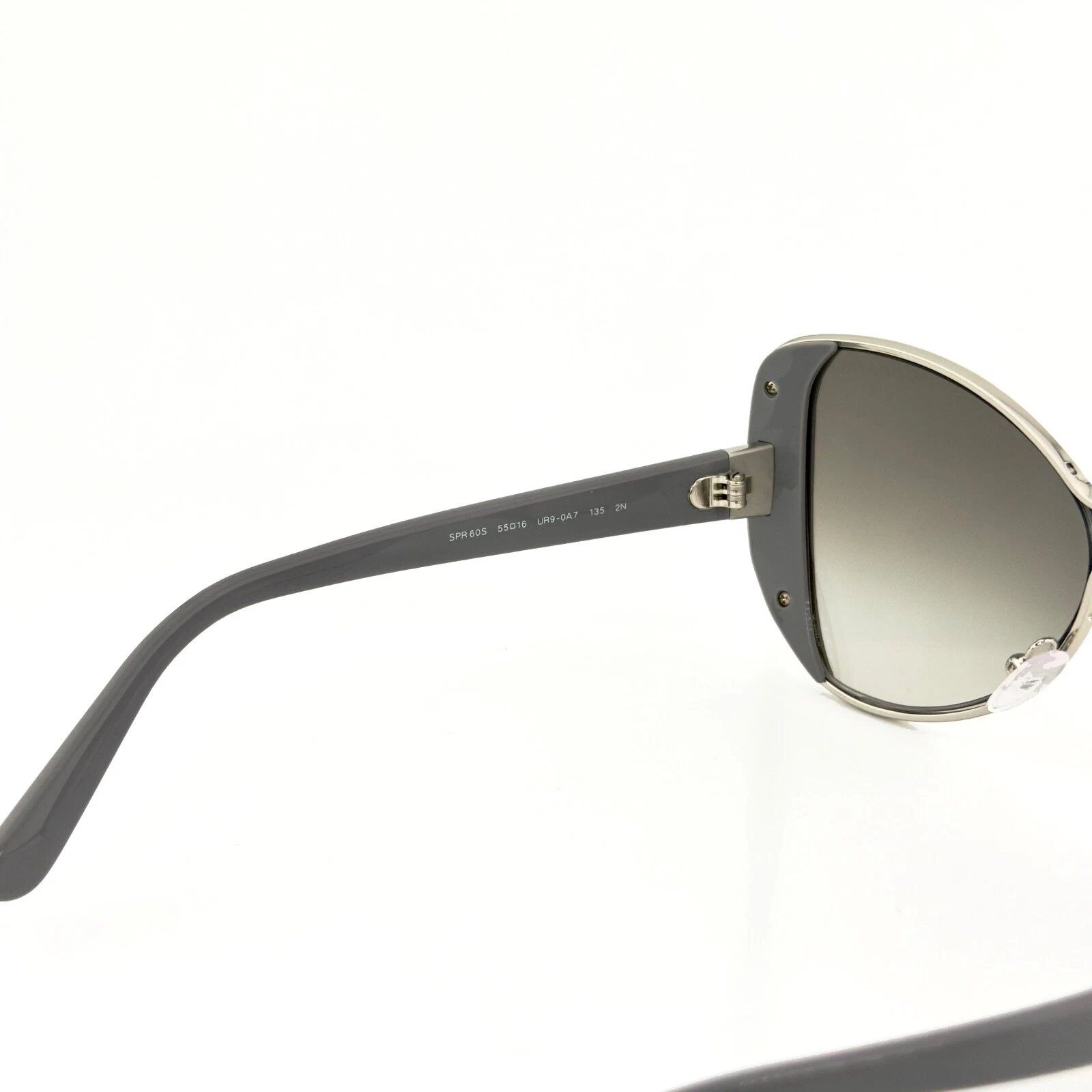 Prada PRADA PR60SS 60S MOD Geometric Gray Silver Metal Sunglasses Size ONE SIZE - 6 Thumbnail