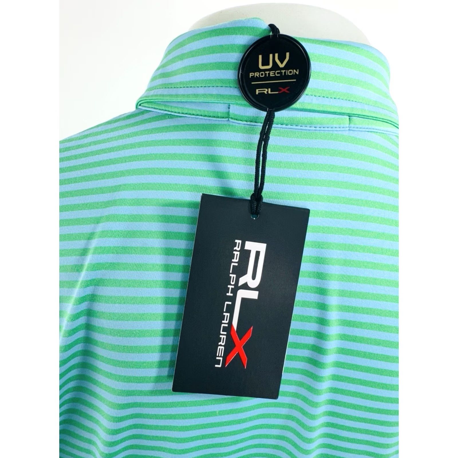 Ralph Lauren Ralph Lauren Polo Golf Shirt - RLX Striped UV / Wicking, Golf Polo, Blue / Green, L, Men Size US L / EU 52-54 / 3 - 5 Thumbnail