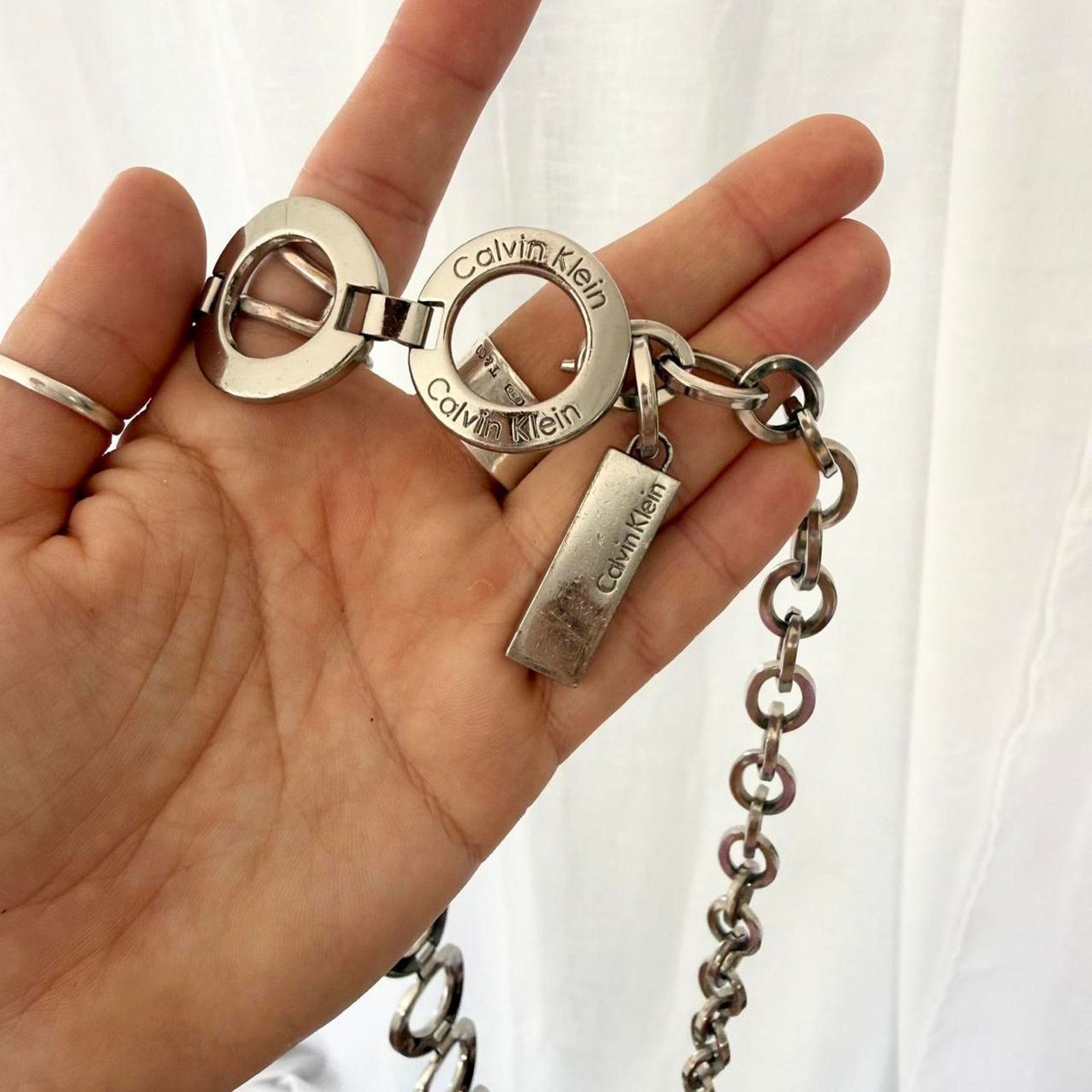 Calvin Klein ✦ Y2K Chunky Chain Belt Logo Ring Low Rise ✦Calvin Klein Size ONE SIZE - 3 Thumbnail