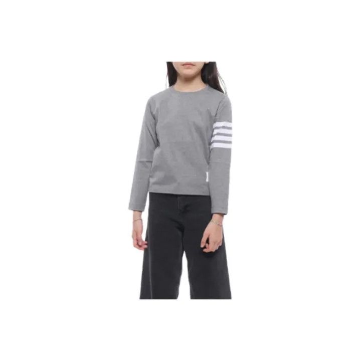 Thom Browne Kids Long Sleeve Striped Tee 0079