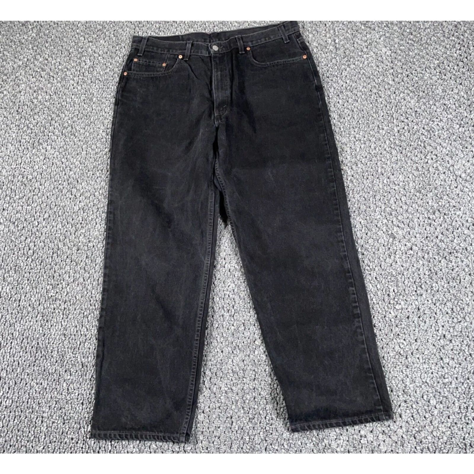 Levi's VTG Levi's 550 Jeans Tapered Leg 38 x 29 Black Levi's 40 Regular Men USA 5-Pocket Denim Cotton Relaxed Fit Vintage 80s 90s Grunge Retro Size US 40 / EU 56 - 2 Thumbnail