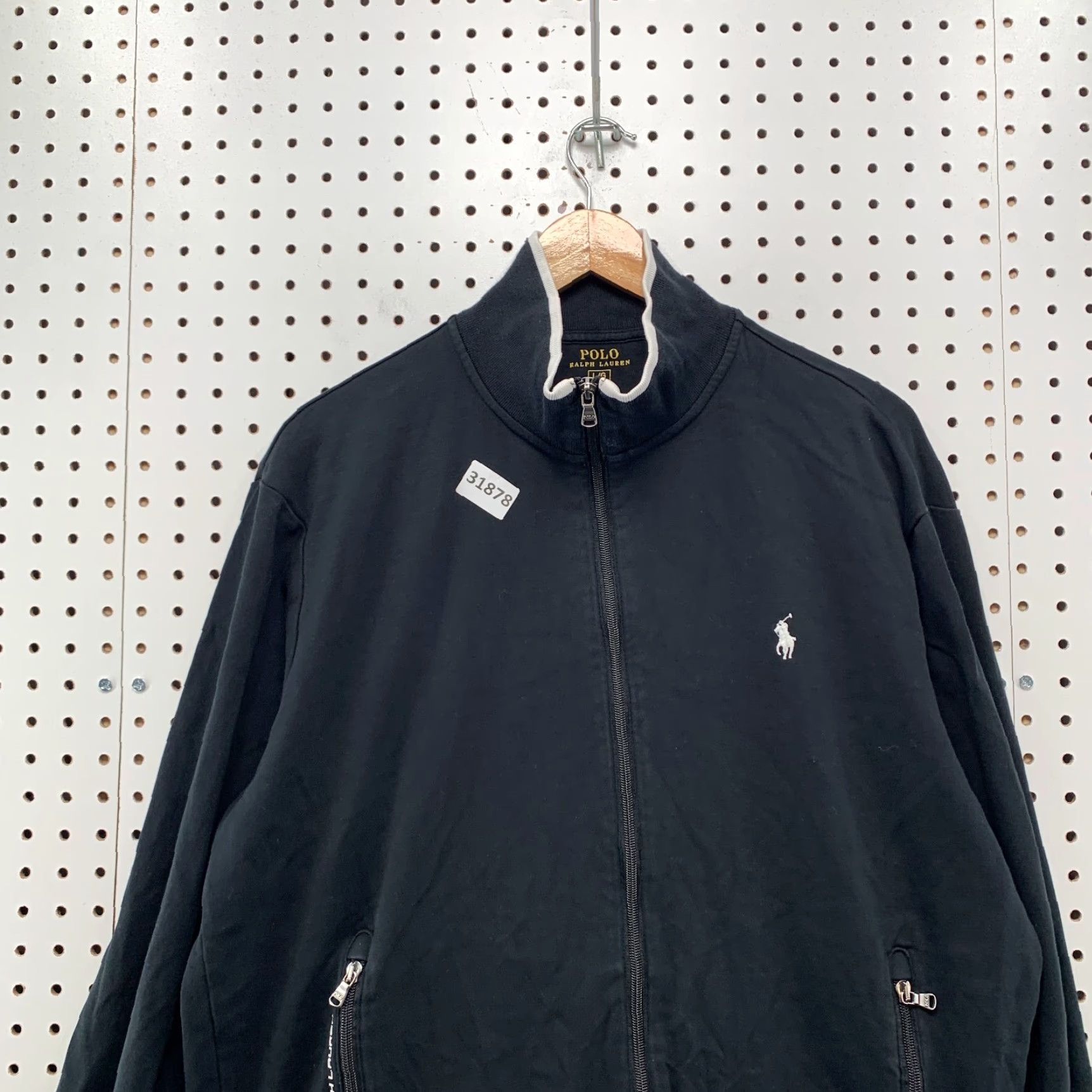 Polo Ralph Lauren Polo Ralph Lauren Track Jacket Mens Large Black White Pony Zip Preppy Size US L / EU 52-54 / 3 - 5 Thumbnail