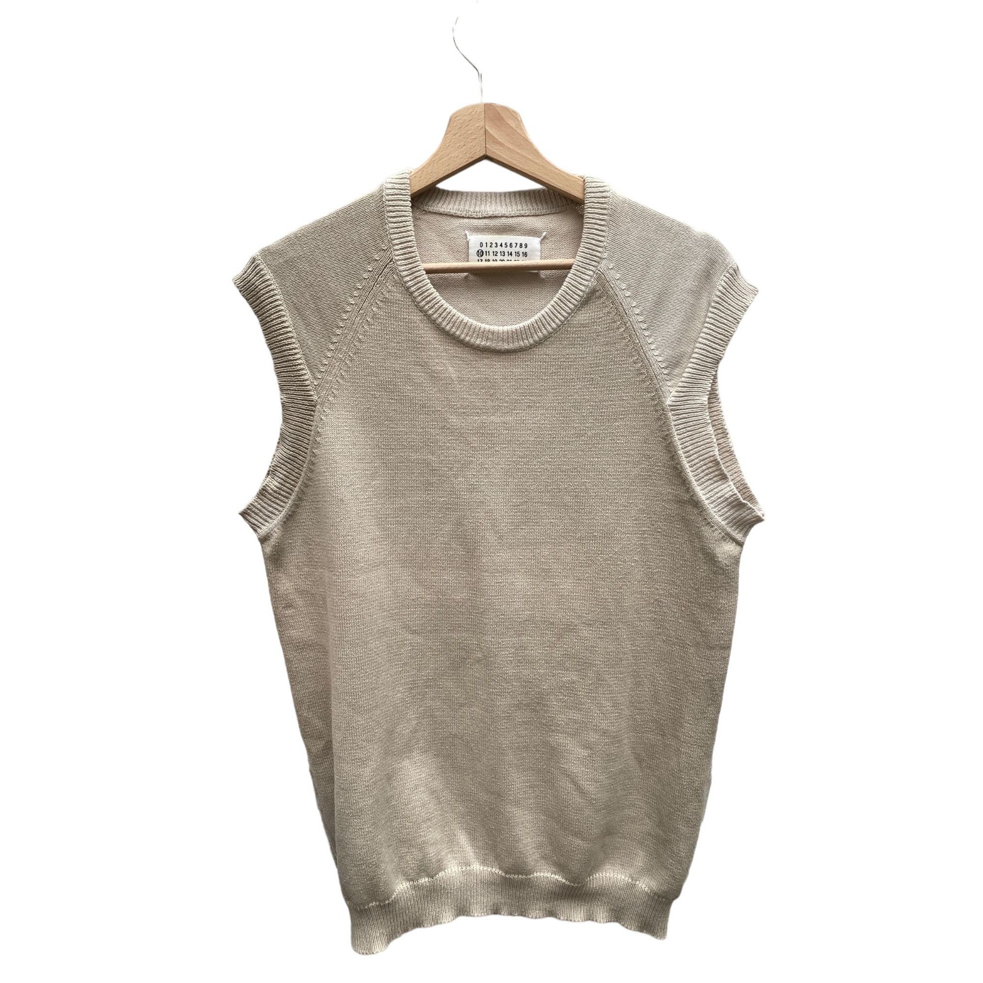 image of Maison Margiela Vintage Ss 2001 Beige Fusion Vest Sweater, Men's (Size Large)