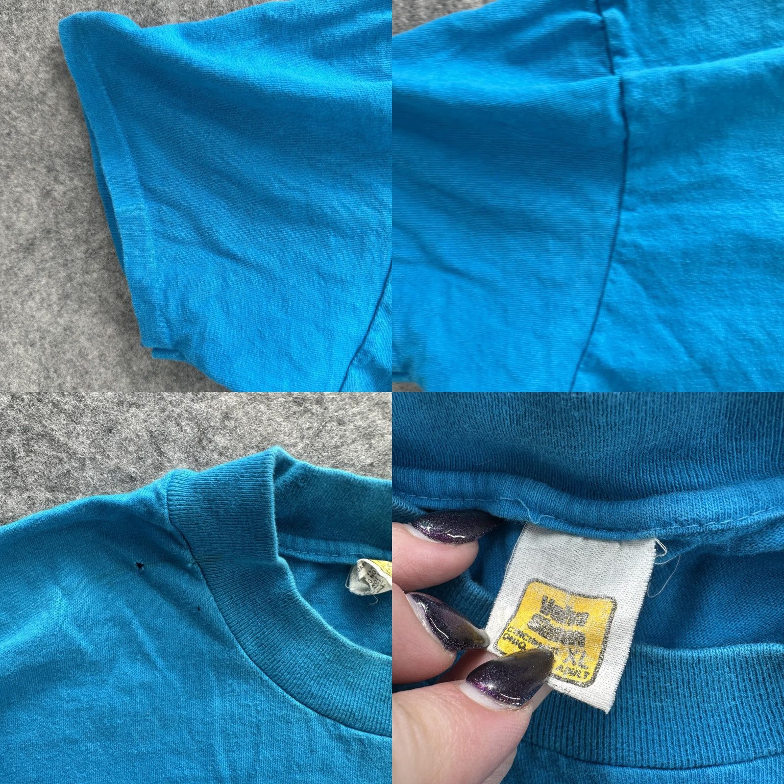 Hanes VINTAGE Naples Florida Shirt Mens XL Blue Pocket Palm Tree Graphic Tee 80s 90s Tan? Size US XL / EU 56 / 4 - 8 Thumbnail
