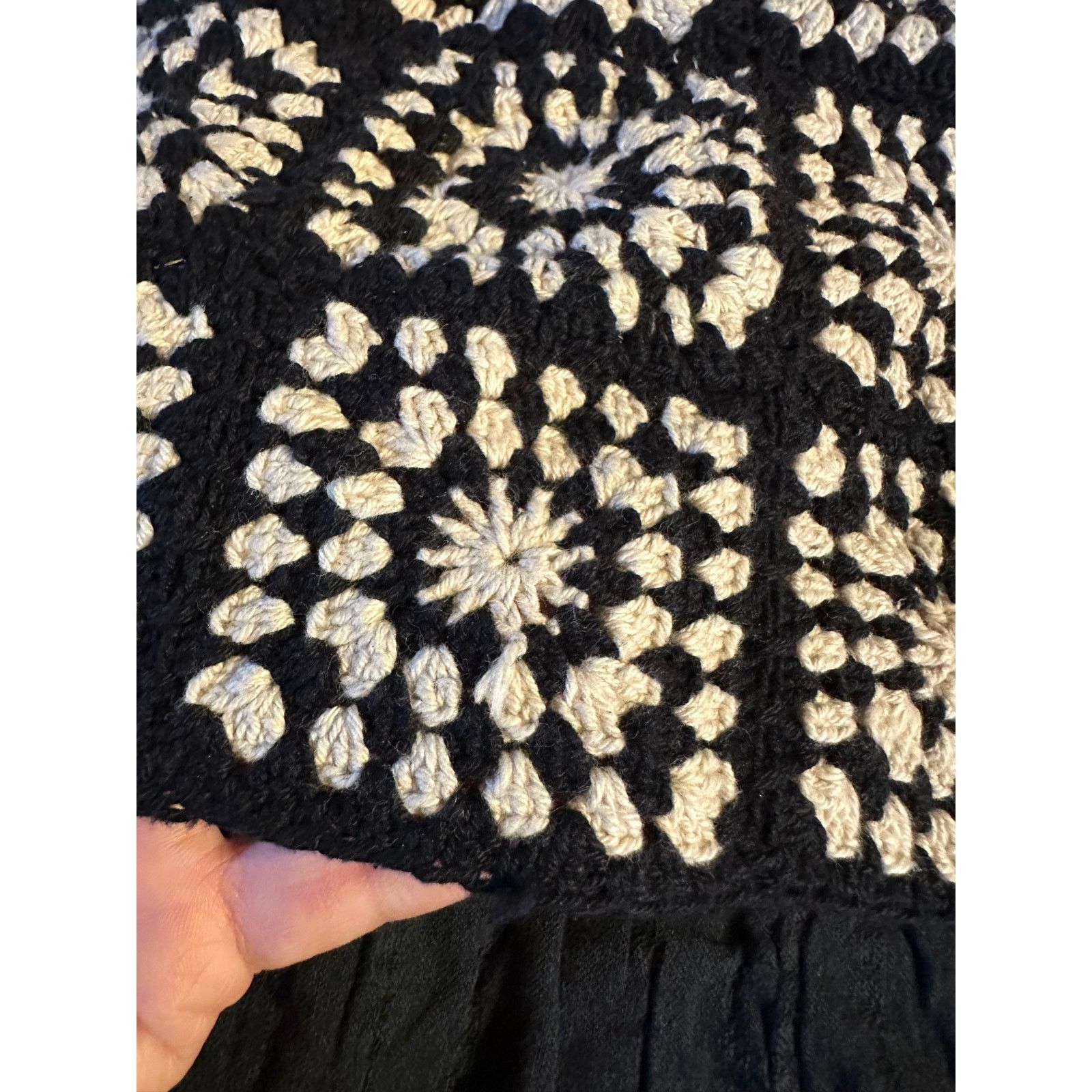 Lucky Brand Lucky Brand Women's XL Black Crochet Bodice Romper Summer Size 38" / US 16 / IT 52 - 2 Thumbnail