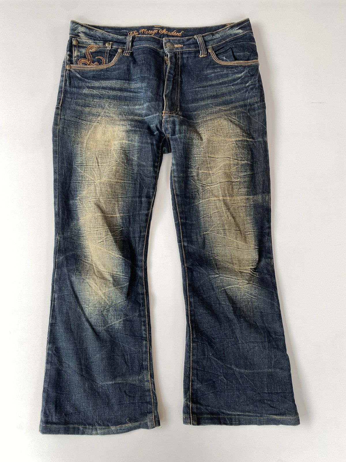 image of Vintage Denim Jeans Flared in Blue, Men's (Size 34)