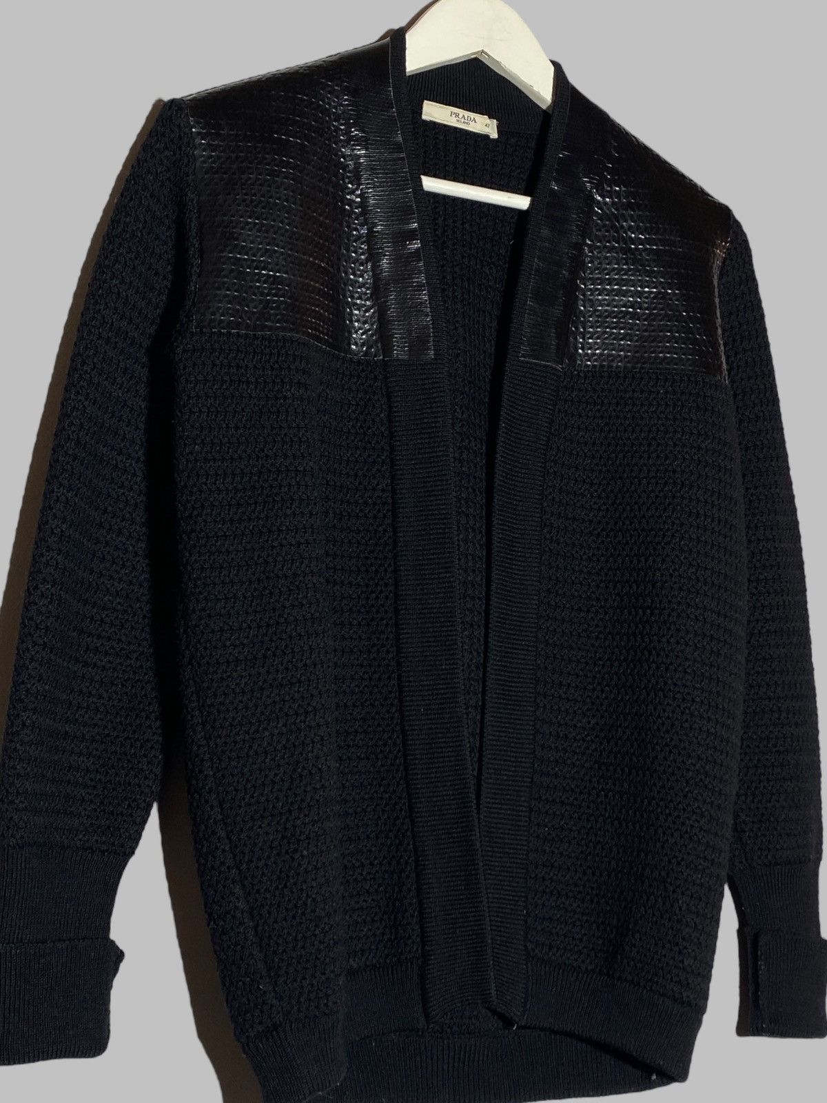 Prada Prada 2010 Wool Knit Cardigan With Polyurethane Details Size M / US 6-8 / IT 42-44 - 3 Thumbnail