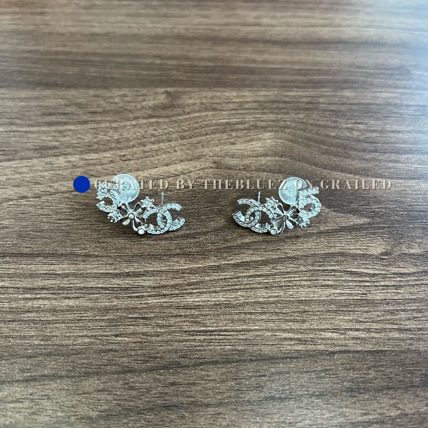 Chanel Chanel 23P Silver Crystal 5 Number Earrings Size ONE SIZE - 1 Thumbnail