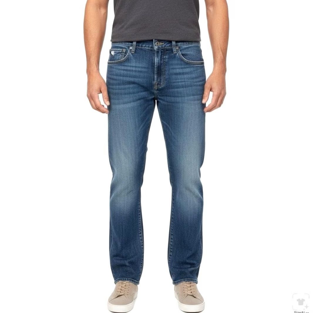 Lucky Brand Lucky Brand 221 Original Straight Jeans Mens 32x27 Blue Medium Wash Button Fly Denim 5-Pocket Logo Patch Size US 32 / EU 48 - 4 Thumbnail