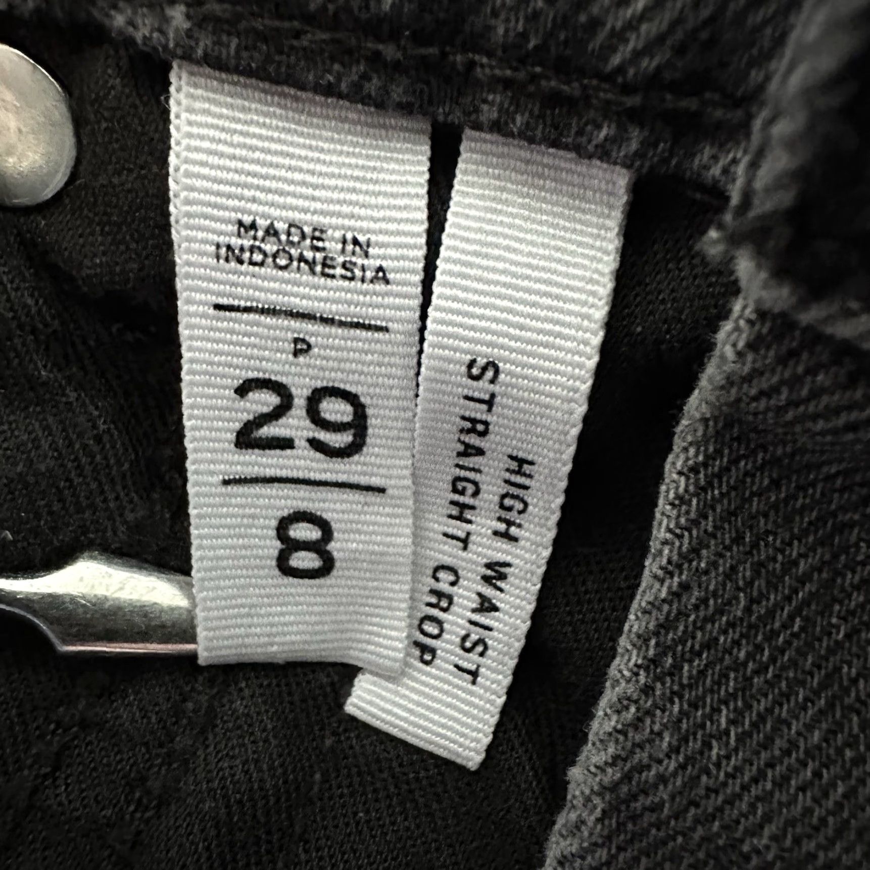 Loft LOFT Jeans Womens 8 29x23 High Rise Waist Straight Crop Black Button Fly Raw Hem Jeans Size 30" / US 8 / IT 44 - 5 Thumbnail