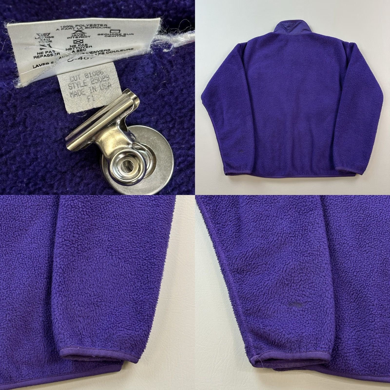 Patagonia VINTAGE Patagonia Jacket Women’s 10 Purple Full Zip Fleece USA Made 25029 Size L / US 10 / IT 46 - 8 Thumbnail