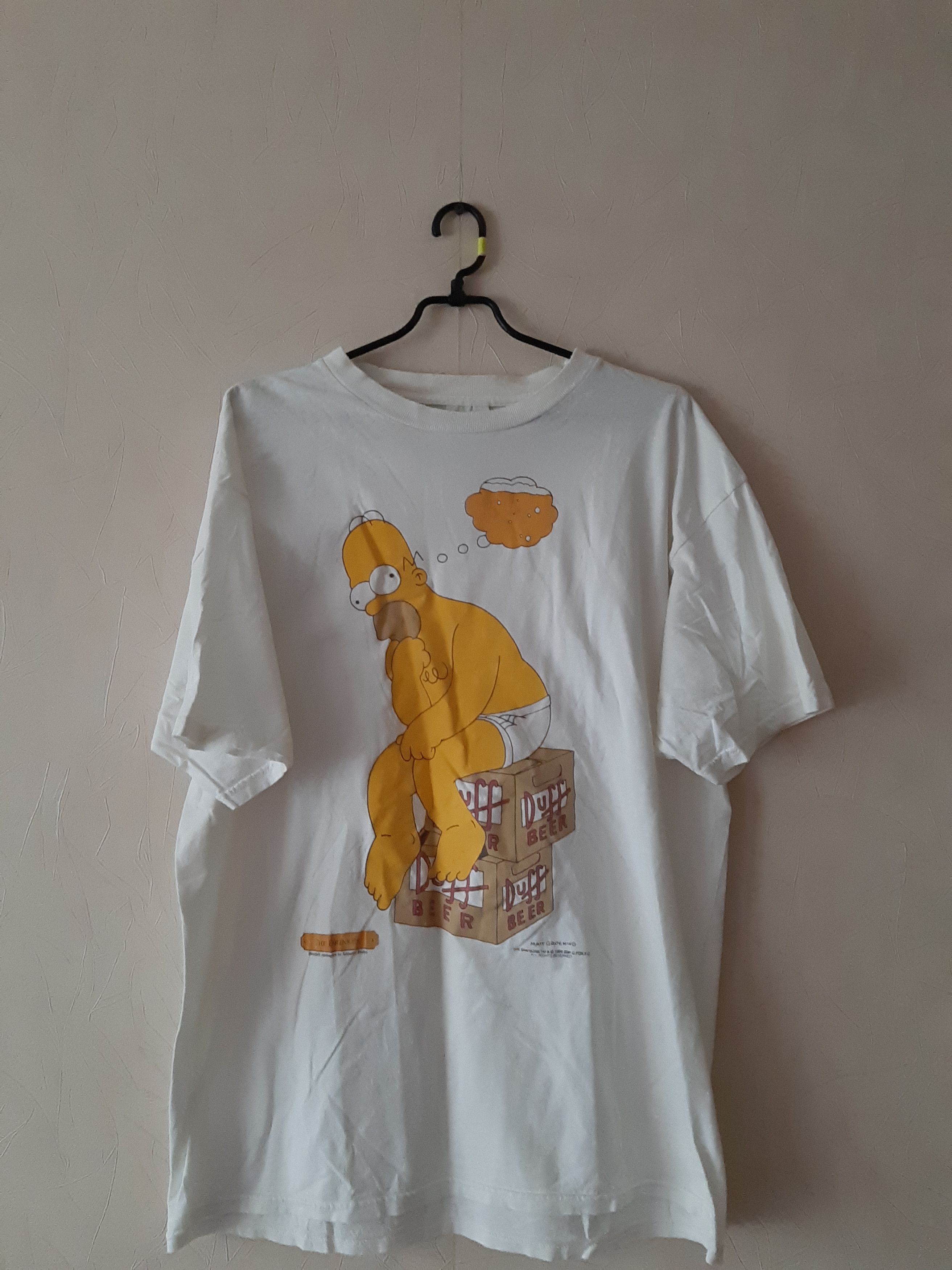 The Simpsons × Tultex × Vintage HOMER SIMPSON "THE DRINKER " DUFFY T SHIRT 1995 Size US XL / EU 56 / 4 - 1 Thumbnail