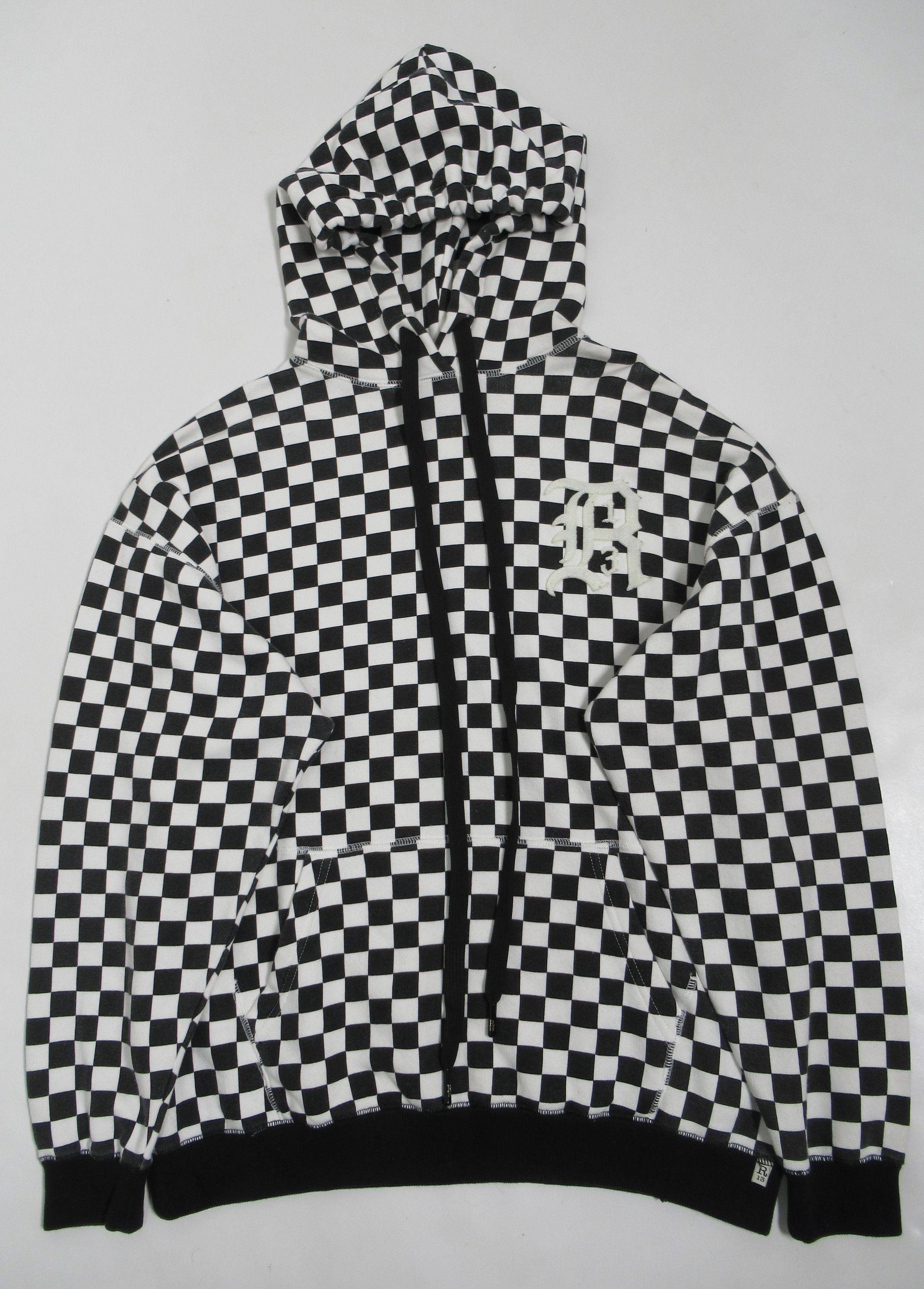 R13 R13 Women's Oversized Hoodie Sweatshirts Checker Black White Size XXS / US 00 / IT 34 - 1 Thumbnail