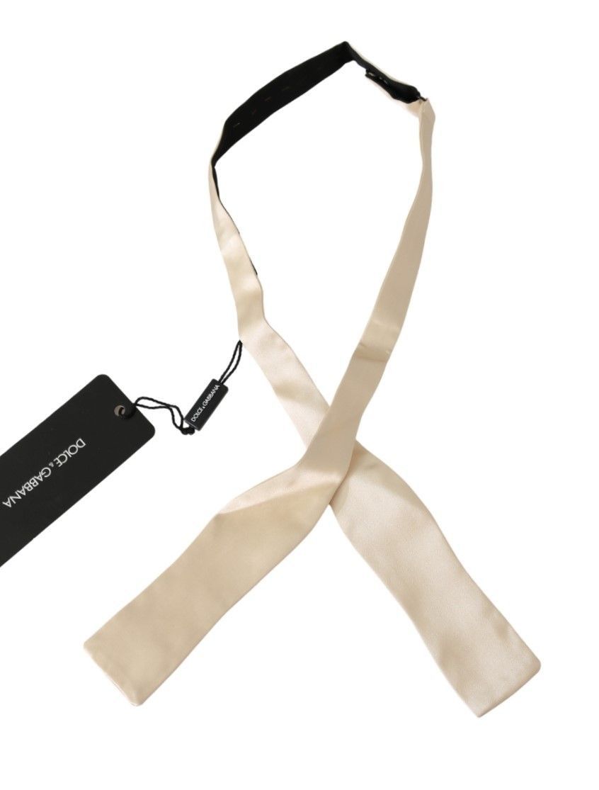 Dolce & Gabbana Elegant Beige Silk Men's Bowtie Size ONE SIZE - 1 Thumbnail