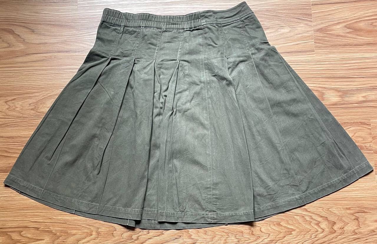 Harris Tweed × Vintage Vintage Mini Skirt Olive Green Harris Tweed Size 37" - 4 Thumbnail
