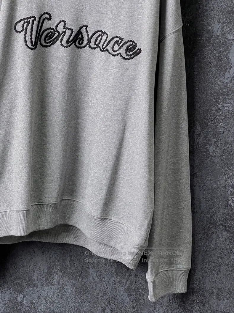 Versace Versace Cotton sweatshirt with gray letters Size US M / EU 48-50 / 2 - 2 Thumbnail