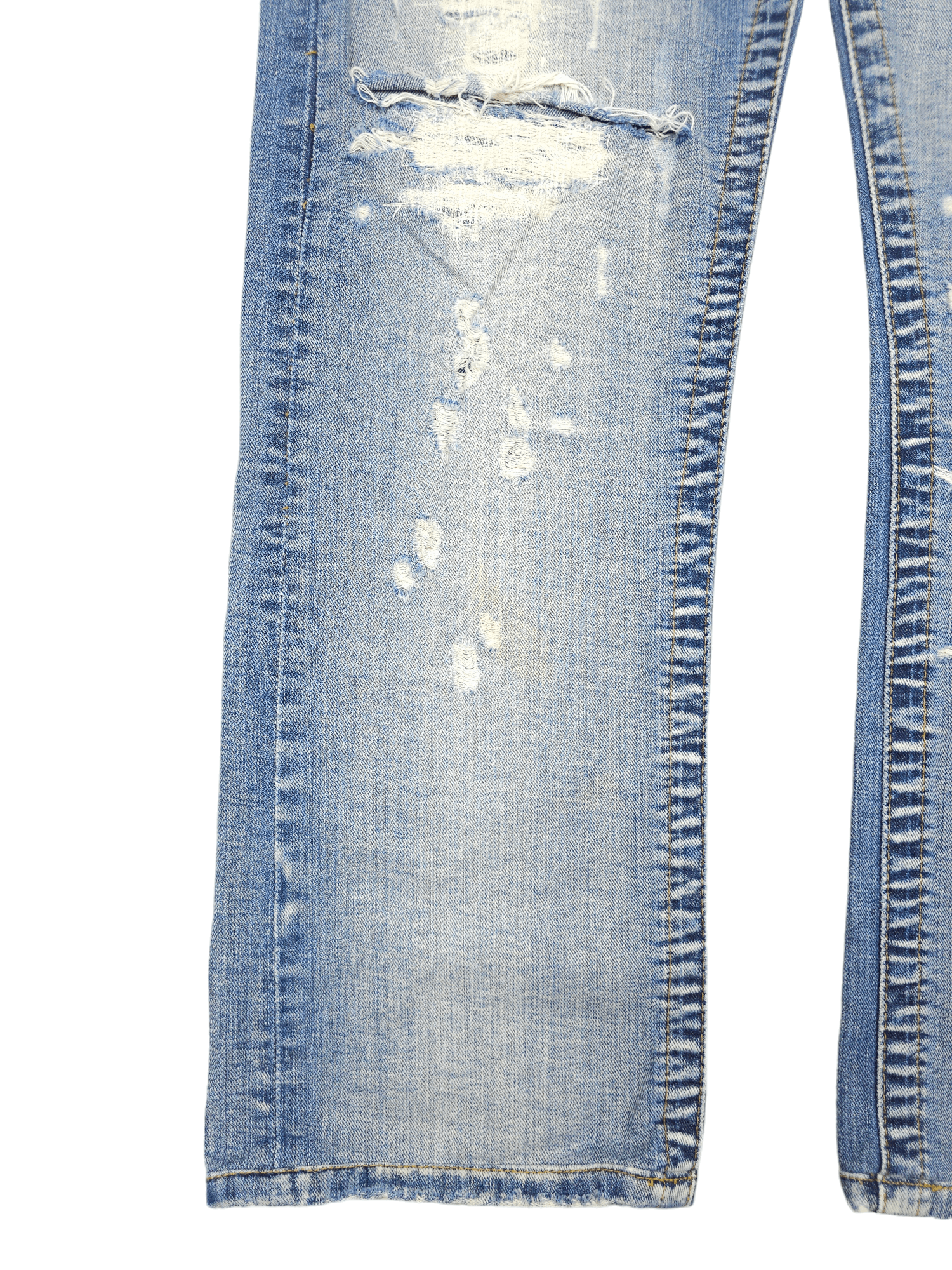 Japanese Brand × Vintage 💎 Size 34/30 Crazy Y2K Ripped Washed Distressed Denim Jeans Size US 34 / EU 50 - 6 Thumbnail