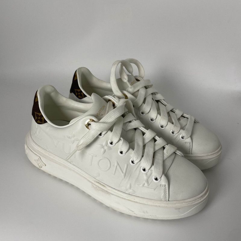 Louis Vuitton Louis Vuitton White Low-Top Fashion Sneakers -2505 Size US 8 / IT 38 - 3 Thumbnail