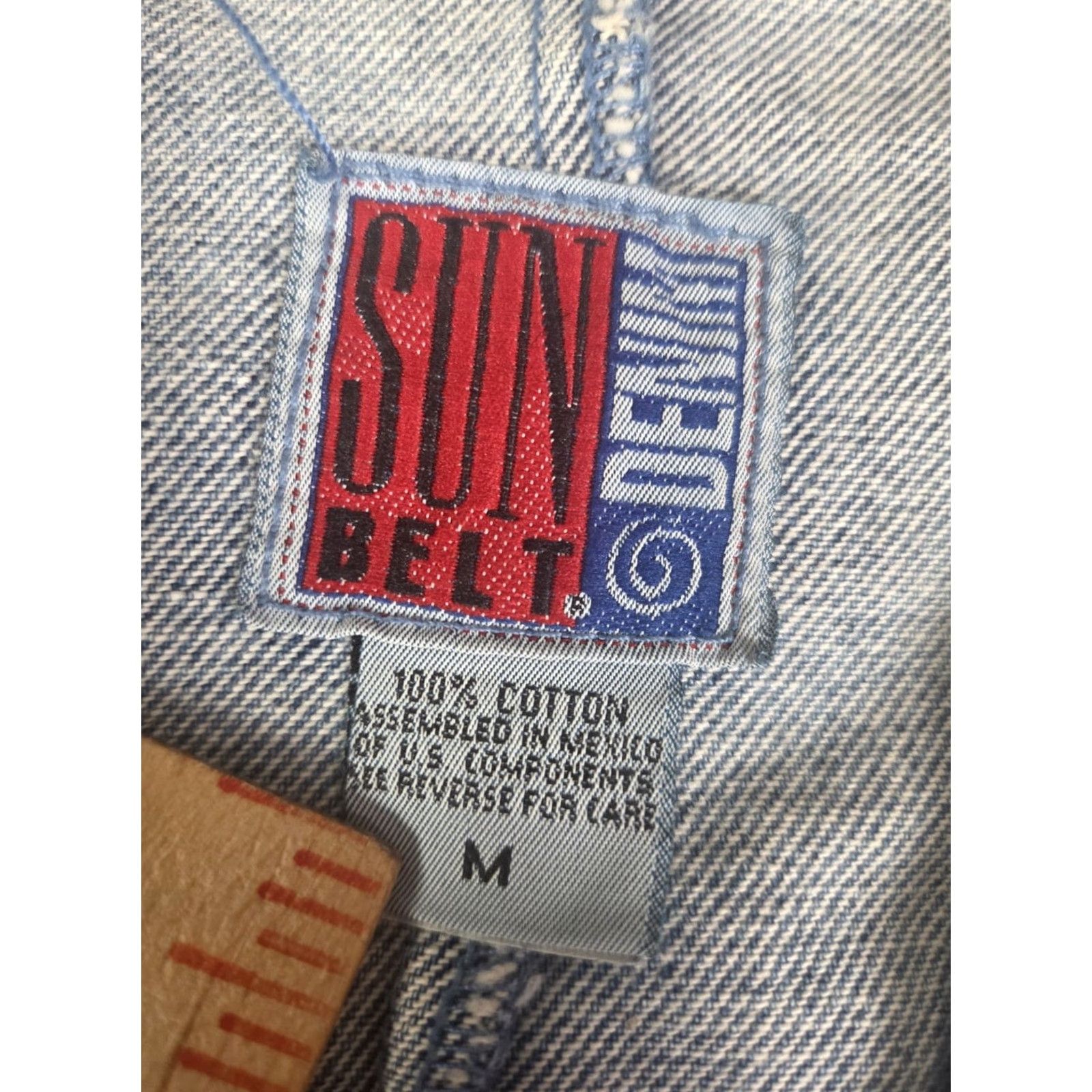 Denime VINTAGE Sun Belt Designs Jacket Womens M Denim Solid Mid-Length Blue Collared Pockets Embroidered Animals Outdoor Size M / US 6-8 / IT 42-44 - 3 Thumbnail