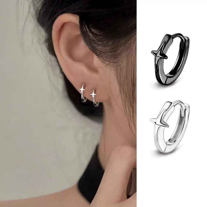 Diamond Earrings x Jewelry Vintage Earrings One Pairs Chrome Jewelry in Silver, Men's