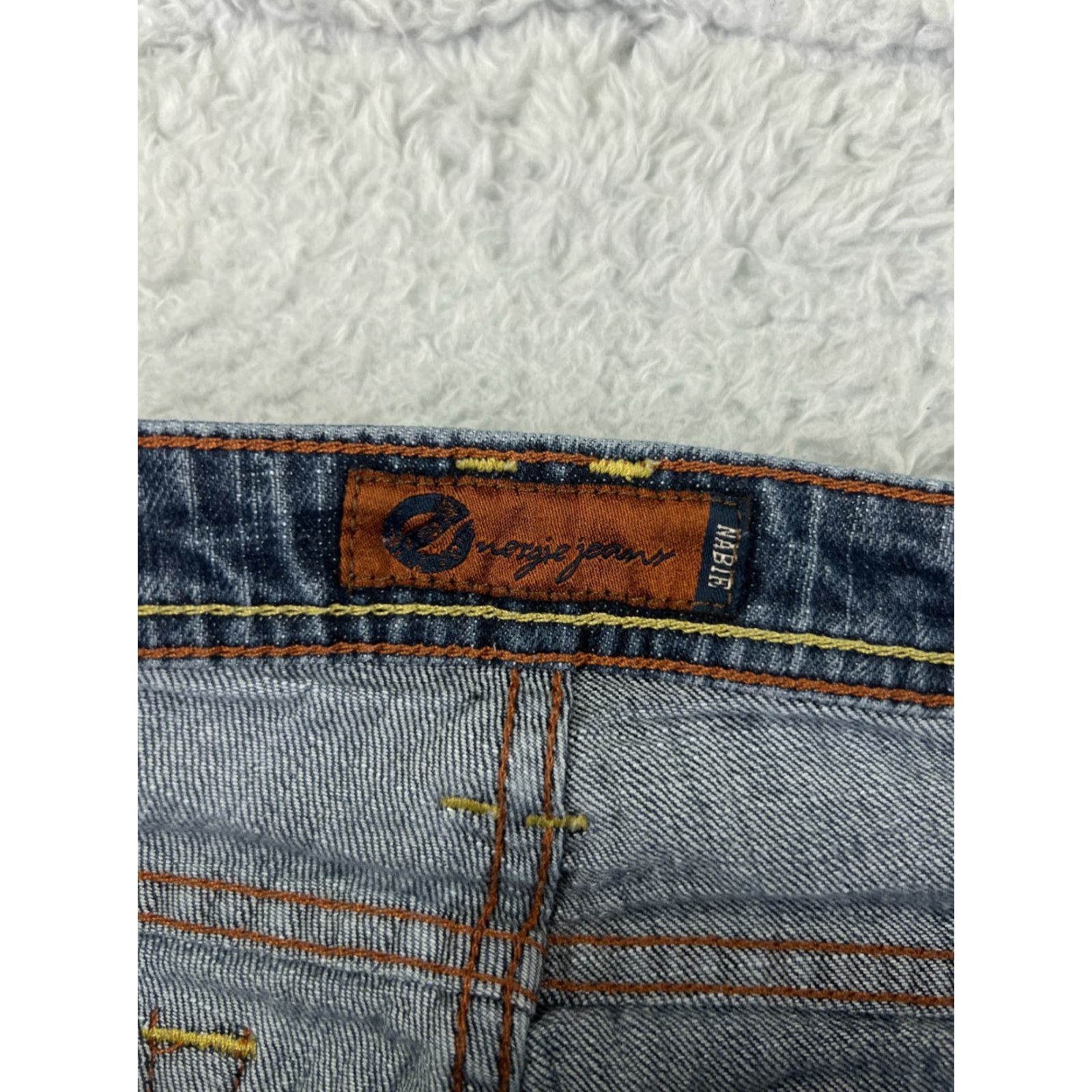 Energie Energie Jeans Women Blue Denim Bootcut Pant 30.5 Inseam 25W Regular Fit Distressed Cotton Blend Size 11 Adult Womens Jeans Size 32" / US 10 / IT 46 - 6 Thumbnail