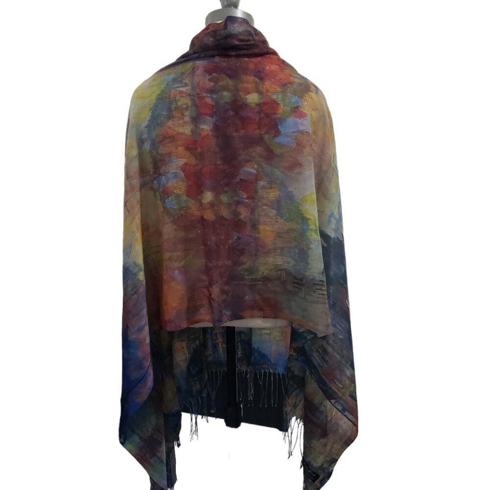 Designer CT1765 Magic Scarf Abstract Lightweight Wrap with Button Size ONE SIZE - 6 Thumbnail