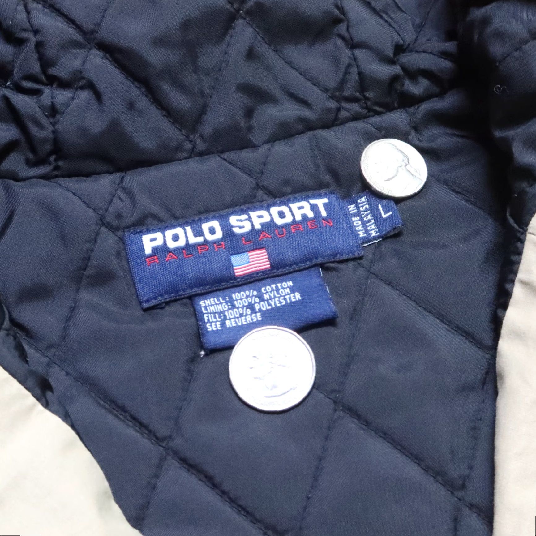 Polo Ralph Lauren VINTAGE Polo Sport Ralph Lauren Pullover Jacket L Brown 90s Mens Quilted Wool Quarter Zip Size US L / EU 52-54 / 3 - 7 Thumbnail