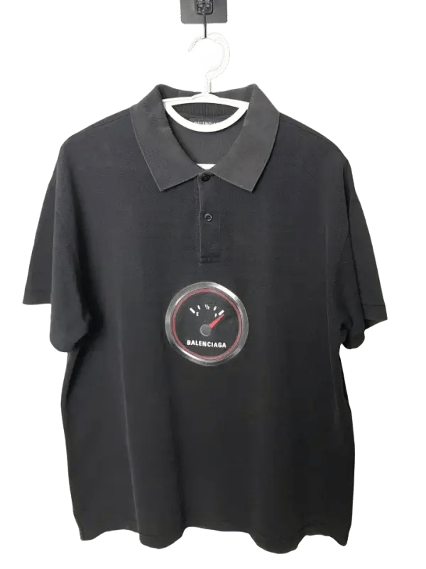 Balenciaga Balenciaga Wheel Print Polo Shirt in Black Size US S / EU 44-46 / 1 - 1 Thumbnail