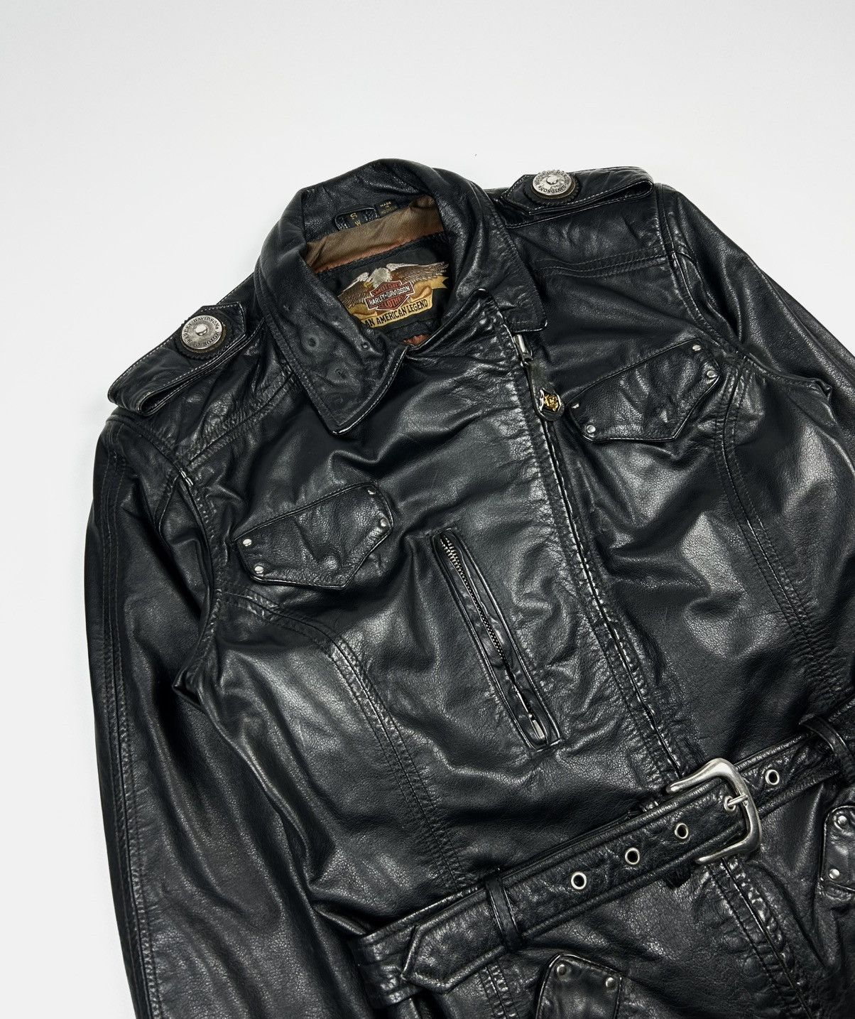 Harley Davidson × Vintage Harley Davidson vintage leather jacket Size S / US 4 / IT 40 - 2 Thumbnail