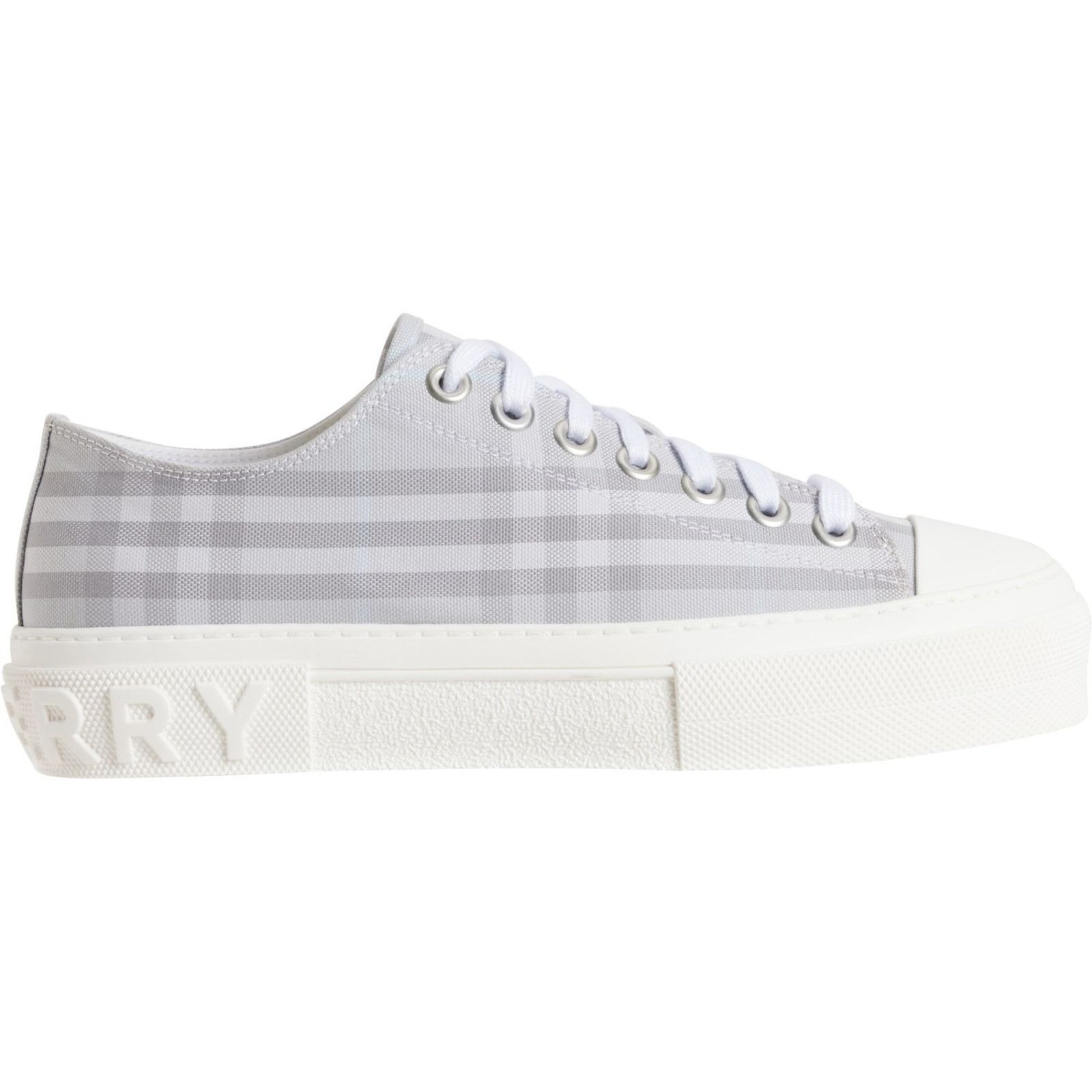 Burberry BURBERRY JACK GRAY CHECK CANVAS LOGO WHITE SNEAKERS 45 12 IT Size US 12 / EU 45 - 5 Thumbnail