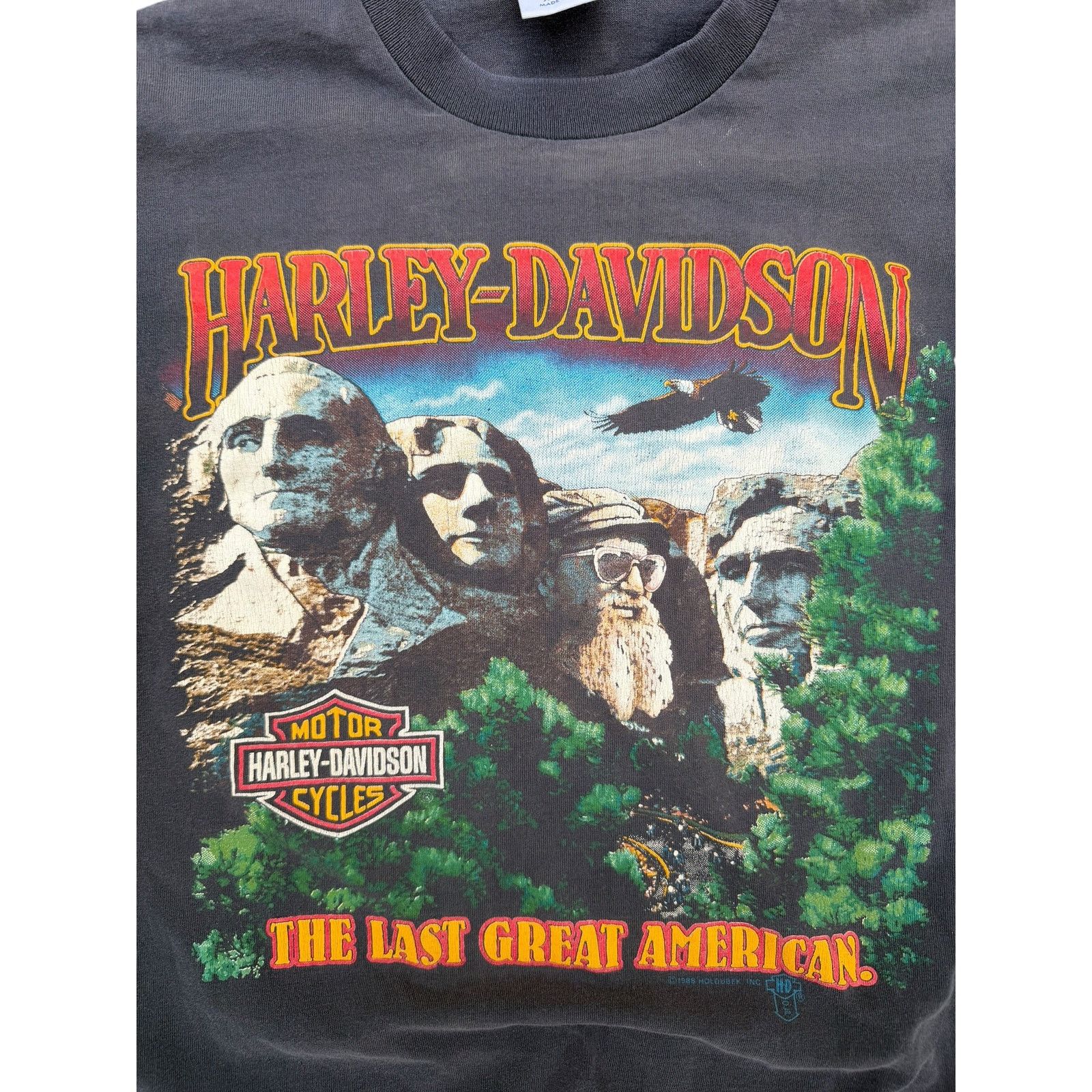 Harley Davidson 1988 Faded Harley Davidson Mount Rushmore T-Shirt Size US L / EU 52-54 / 3 - 5 Thumbnail