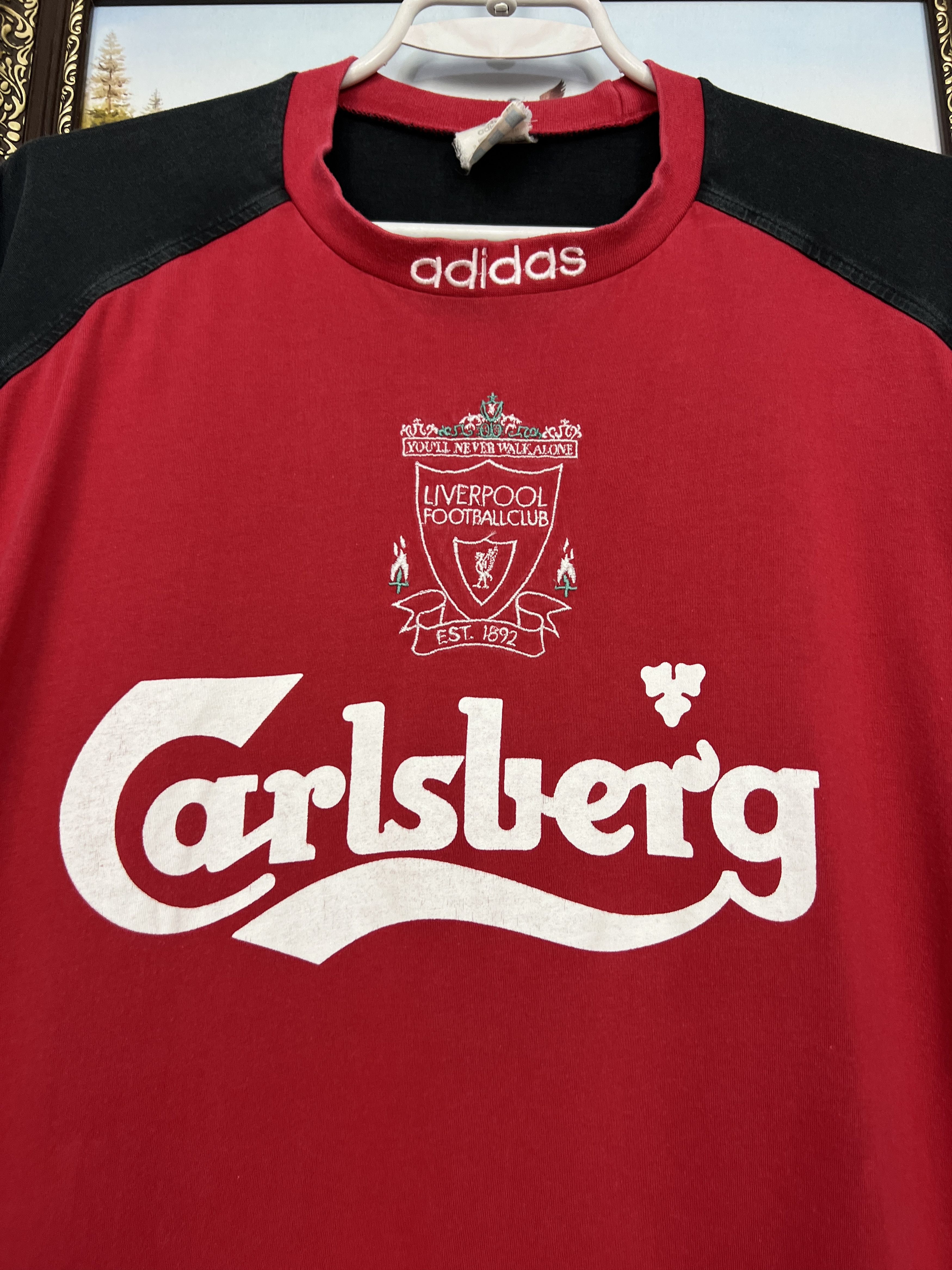 Adidas Vintage 90's Adidas Liverpool Football Train Shirt Soccer Size US L / EU 52-54 / 3 - 3 Thumbnail