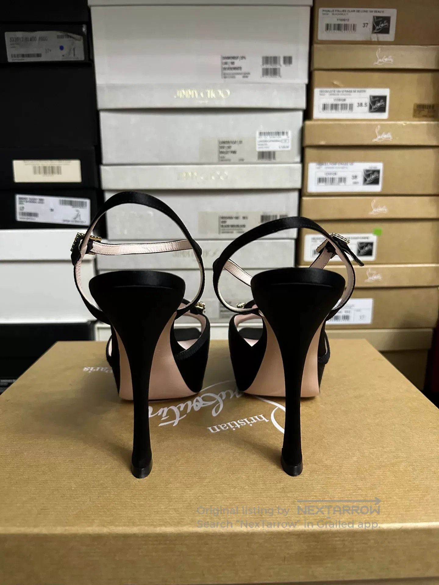 Roger Vivier Roger Vivier Black Satin Diamond Buckle Heels. Size US 8.5 / IT 38.5 - 3 Thumbnail