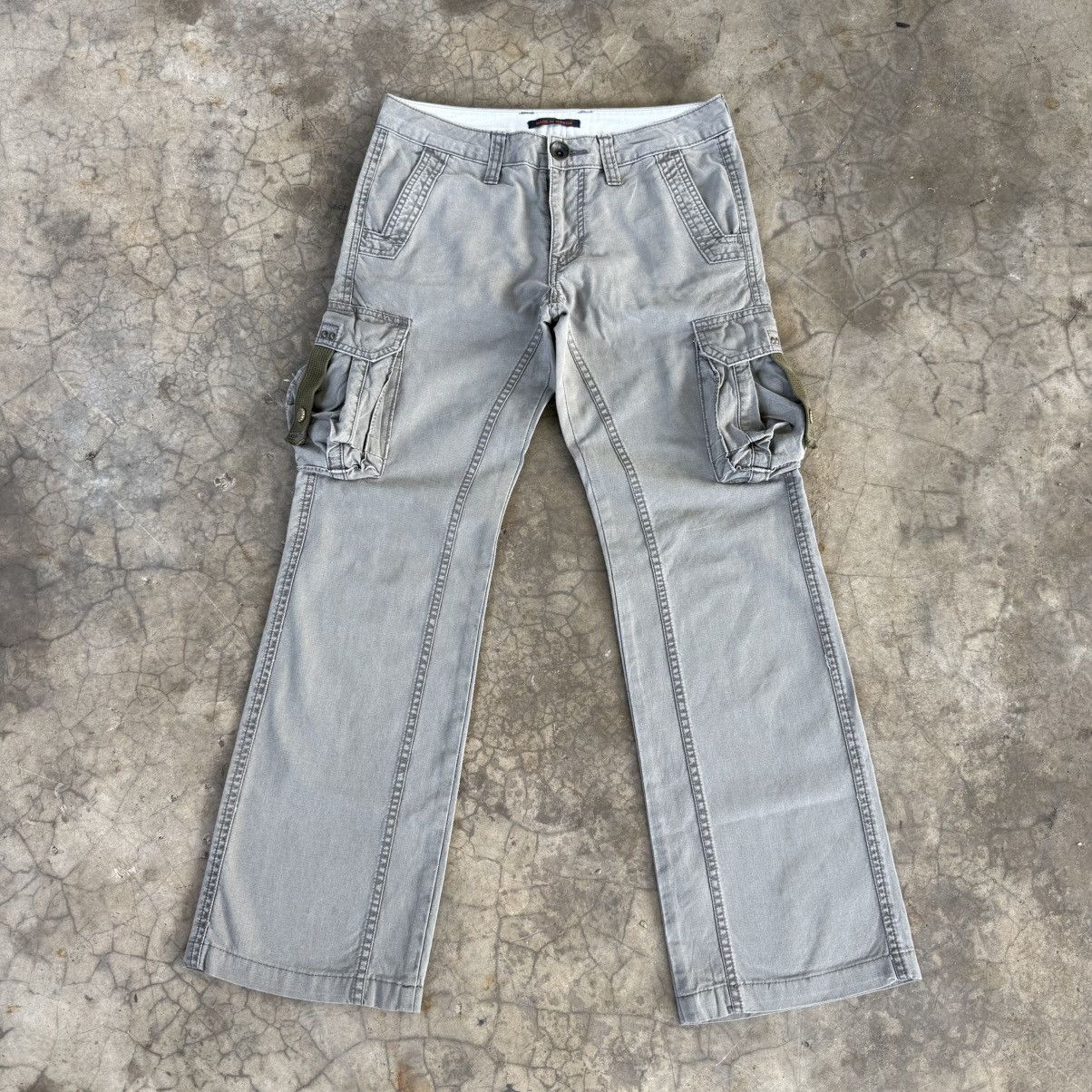 Japanese Brand W29 Vintage Made in Nippon Flare Faded Cargo Pants Size US 29 - 1 Thumbnail