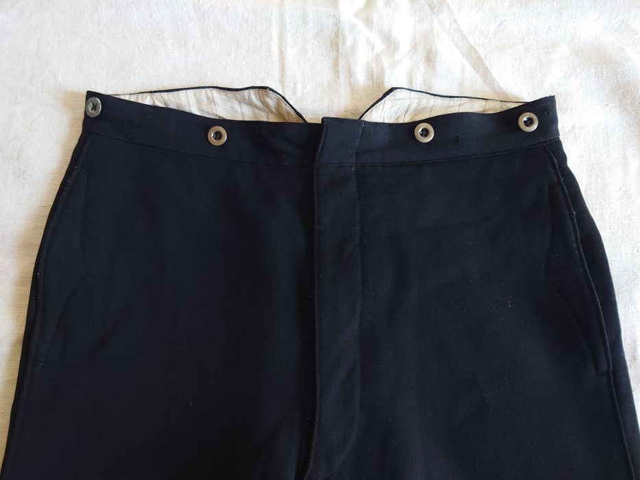 Vintage 1920s French Salt & Pepper Wool Linen Work Pants