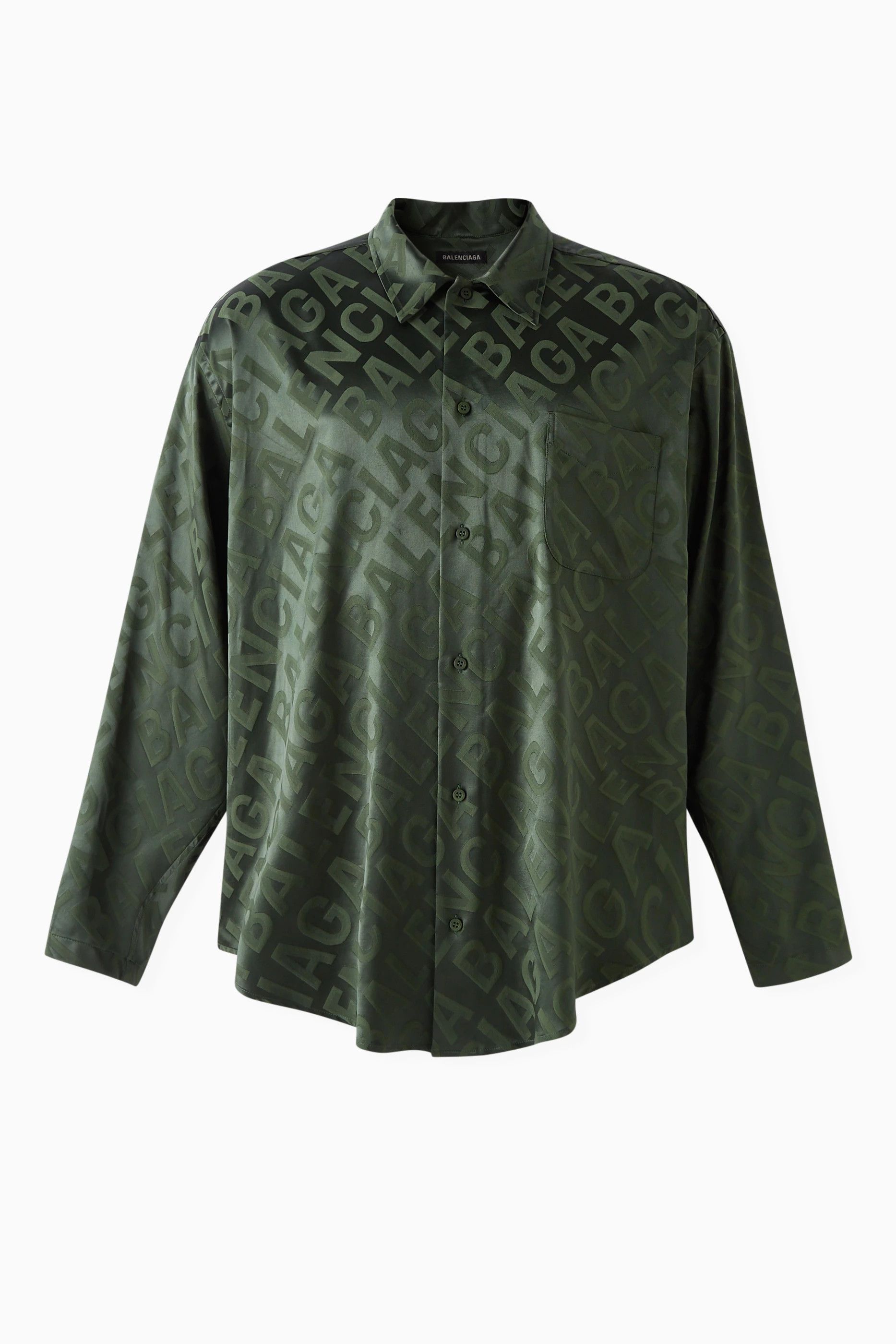 Balenciaga o1bcso1str0326 555 / Large Allover Logo Minimal Shirt Fit Size US L / EU 52-54 / 3 - 1 Thumbnail