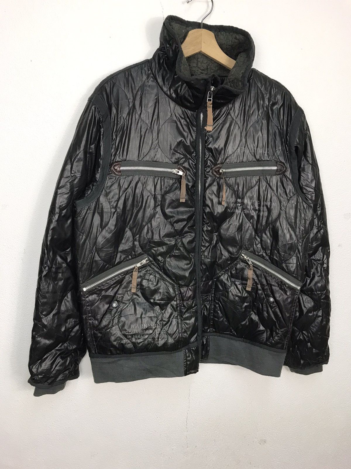 Avirex × Japanese Brand Avirex Quilting Jacket With Boa Lining Army Green With Logo Size US XL / EU 56 / 4 - 3 Thumbnail