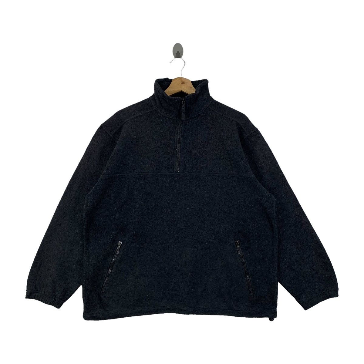 image of Eddie Bauer X Polartec Outdoor Fleece Half Zipper in Black, Men's (Size Medium)