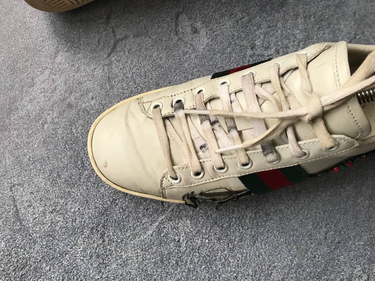 Gucci × Vintage Vintage Auth Gucci Ace Arrow OG Leather Sneaker Sz 38 Size US 8 / IT 38 - 7 Thumbnail