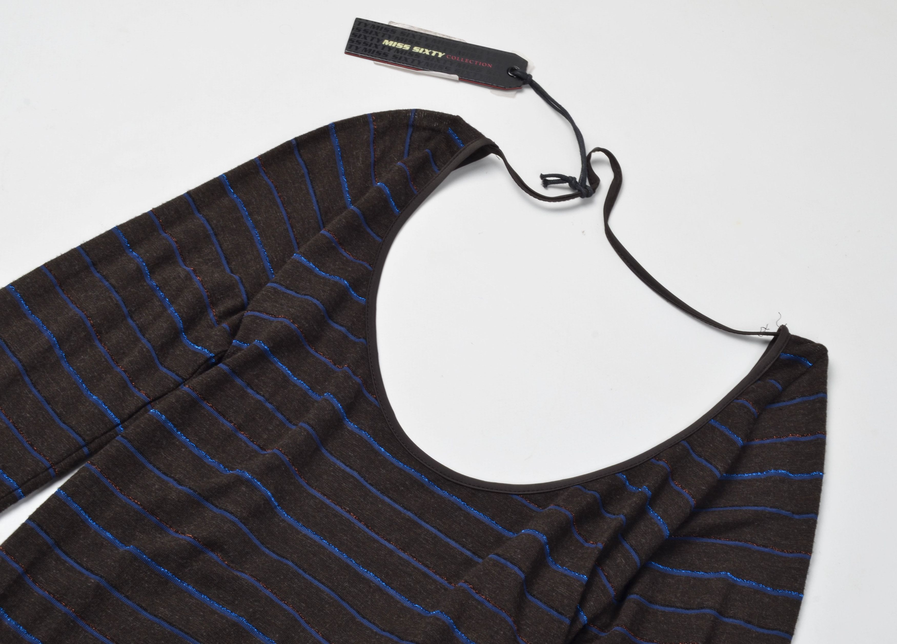 Miss Sixty × Vintage Miss Sixty Striped Knit Bodycon Dress Open Back Lace-Up Size M / US 6-8 / IT 42-44 - 8 Thumbnail
