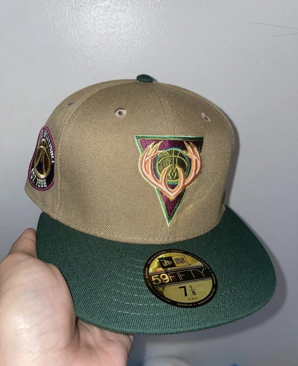 image of Myfitteds Milwaukee Bucks City Series Vintage Acg Size 7 1/8 in Green, Men's