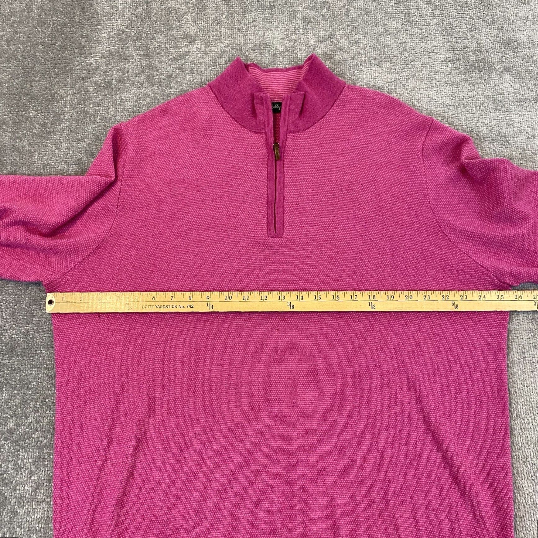 Vintage BOBBY JONES Wool Sweater Men XL Pink 1/4 Zip Pullover Golf Merino Rehoboth Beach Size US XL / EU 56 / 4 - 6 Thumbnail