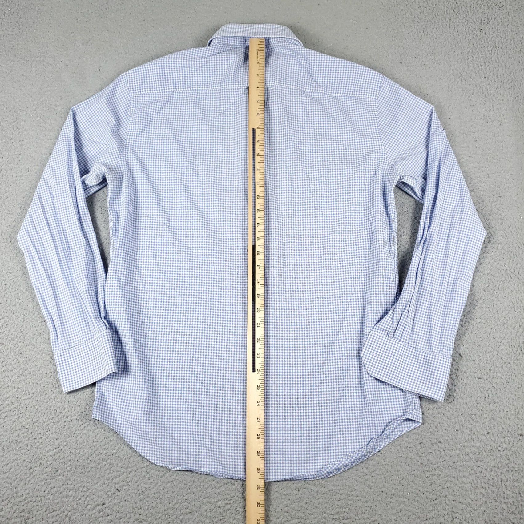 BUGATCHI Bugatchi Uomo Dress Shirt Mens 16 Blue Plaid Long Sleeve Button-Up Classic Size 42R - 5 Thumbnail